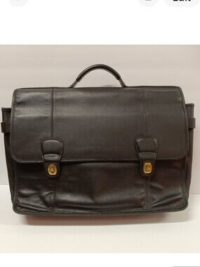 Coach Men's Smooth Black Genuine Leather Briefcase